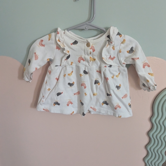 Charming White Kids Blouse with Animal Print - Picture 1 of 5